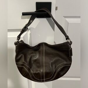 COACH Leather Soho Small Crescent Shaped Hobo Handbag #F10908- Brown (VGUC)
